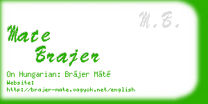 mate brajer business card