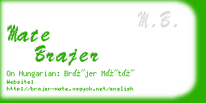 mate brajer business card